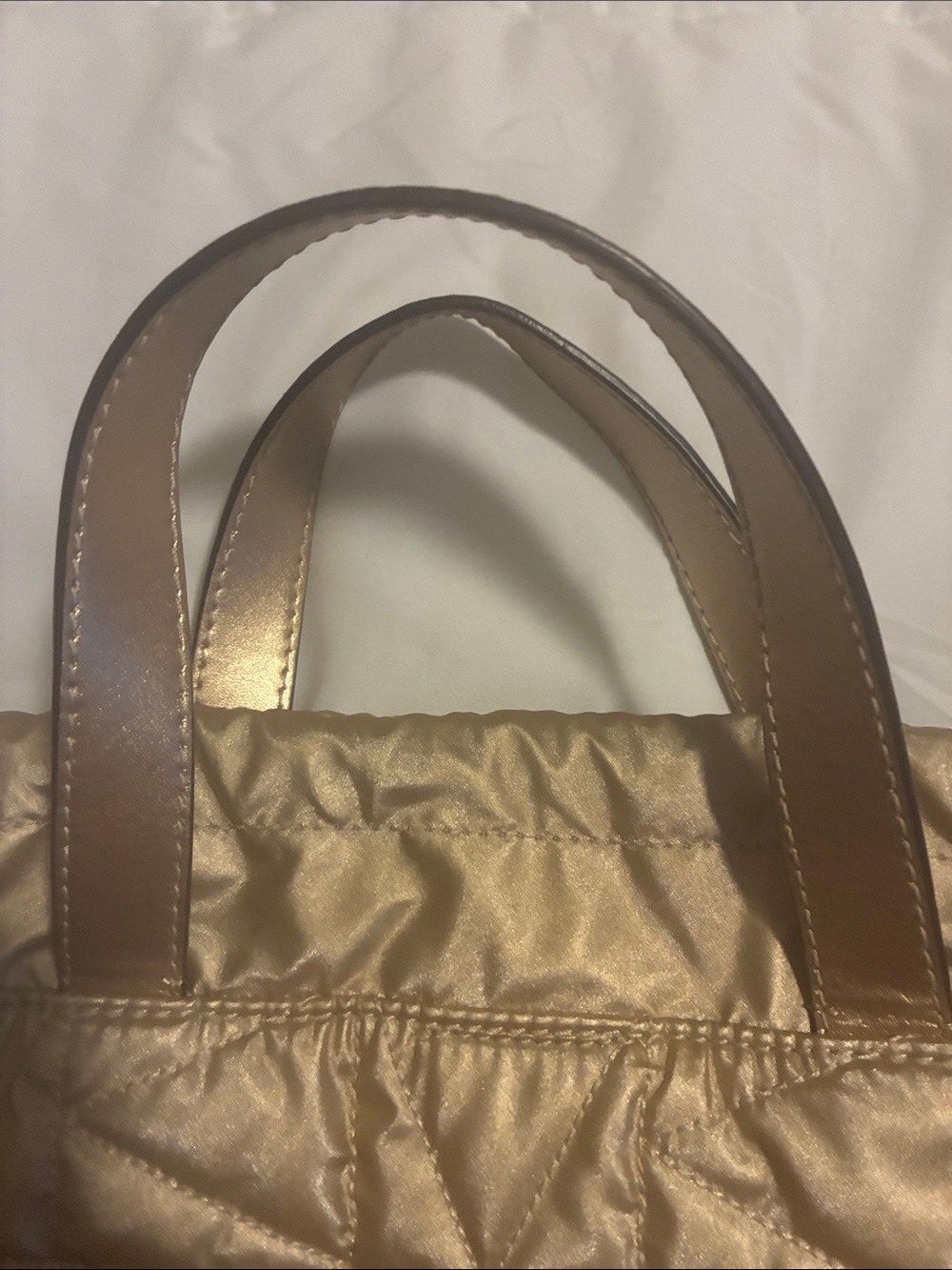 Michael Kors Quilted Metallic Gold Tote - Picture 4 of 12